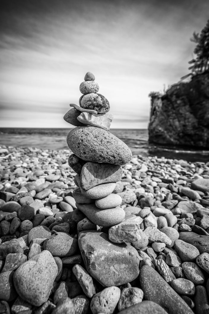 Beach art, Lake Superior, Minnesota